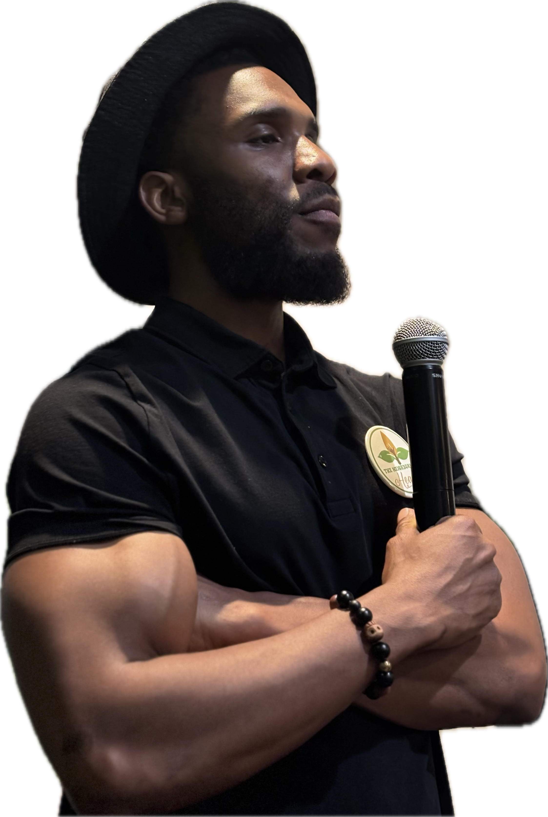Shamar Hall speaking about performance and natural wellness